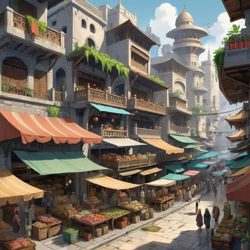 marketplace,souk,bazaar,vendors,the market,bazars,Unique,Design,Character Design