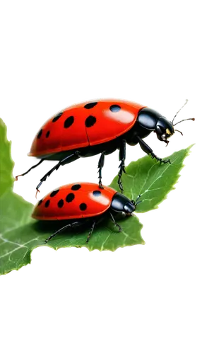 insect, beetle, ladybug, red shell, black spots, antennae, wings, green leaf, garden scene, close-up shot, macro photography, natural lighting, shallow depth of field, vibrant colors.,coccinellidae,la