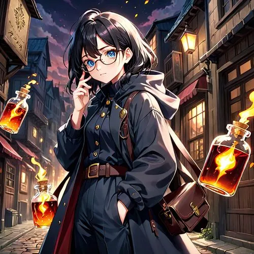 ilsa,fire background,morag,fyodor,ozen,shakugan,Anime,Anime,Traditional