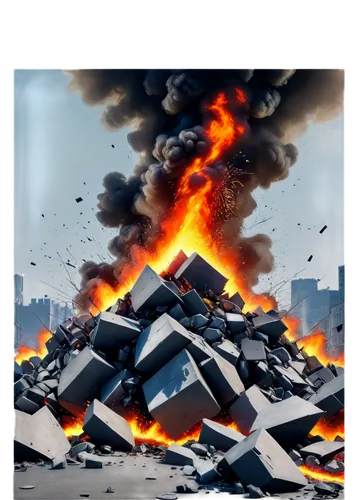 electronic waste,metal pile,burning of waste,battery explosion,explosion destroy,cleanup,environmental destruction,destroy money,digital compositing,image manipulation,stock market collapse,facebook battery,soundcloud logo,apocalypse,destroy,scrap loading,droste effect,ebook,asbestos,landfill,Illustration,Japanese style,Japanese Style 17