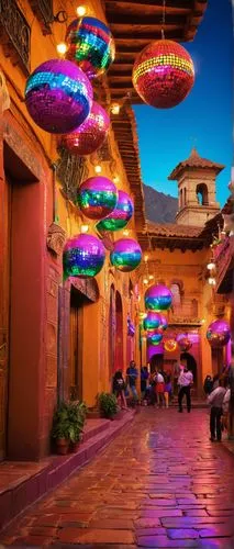 tlaquepaque,cusco,altos de chavon village,tokyo disneysea,antigua guatemala,zona colonial,colored lights,hoi an,colorful city,morelia,disneysea,zacatecas,morocco lanterns,disney world,hoian,walt disney world,epcot,fantasyland,souks,taxco,Illustration,Realistic Fantasy,Realistic Fantasy 38