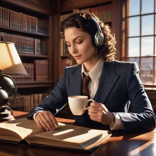 librarian,secretarial,audiobooks,woman drinking coffee,wireless headset,plantronics,audiobook,coffee and books,girl studying,sennheiser,listening to music,tea and books,headset,girl at the computer,headphone,audiofile,coffee background,headphones,paralegal,secretariate,Photography,General,Realistic