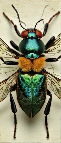 Uncover the hidden beauty of insects through the lens of entomology.,blue wooden bee,chrysops,field wasp,cuckoo wasps,blowflies,brush beetle,scarab,syrphid fly,carpenter bee,tiger beetle,housefly,mega