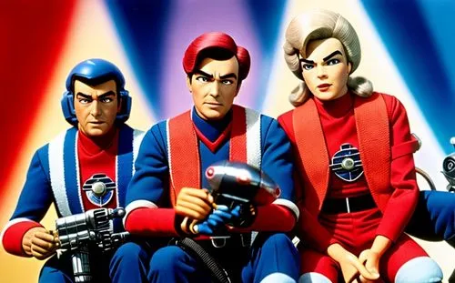 Captain Scarlet, supermarionation, century 21, marionettes, Gerry Anderson, 1966,retro cartoon people,action-adventure game,six-man football,dodgeball,collectible action figures,sports collectible,thr