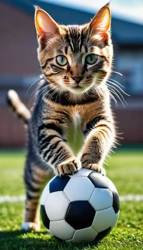 footballer,soccer ball,soccer,kitterman,soccer player,futbol,playing football,kickabout,nutmeg,football player,children's soccer,pelota,calcio,goalkeeper,catapano,playing with ball,tiger cat,cats playing,fooball,georgatos,Photography,General,Realistic