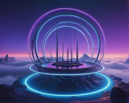 electric arc,torus,futuristic landscape,tron,skycycle,gyroscope,rift,graviton,toroid,stargates,teleporter,libra,sky space concept,alethiometer,chair circle,vortex,portals,orbital,orb,time spiral,Conceptual Art,Daily,Daily 18