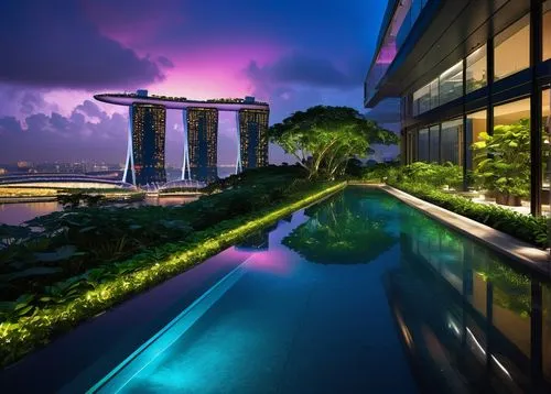 marina bay sands,singapore,singapore landmark,infinity swimming pool,garden by the bay,swissotel,sathorn,waterview,night shot,purple landscape,nightscape,gardens by the bay,landscaped,punggol,long exposure,night view of red rose,modern architecture,night photograph,kallang,futuristic architecture,Conceptual Art,Sci-Fi,Sci-Fi 22