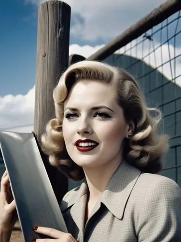 Historical scene in Texas,a beautiful woman leaning against a wooden pole holding an object,woman holding a smartphone,blonde woman reading a newspaper,gena rolands-hollywood,eva saint marie-hollywood