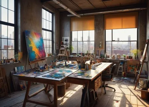 photorealism,loft,atelier,overpainting,art academy,working space,meticulous painting,creative office,photorealistic,photorealist,studio light,world digital painting,painter,workrooms,artspace,painting technique,art tools,easel,easels,work space,Illustration,Realistic Fantasy,Realistic Fantasy 18