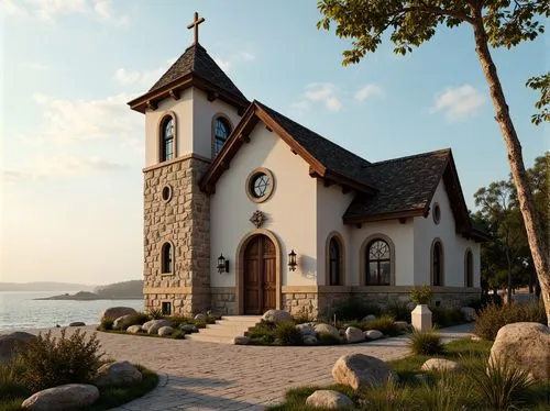 wooden church,little church,island church,sunken church,3d rendering,render,church faith,forest chapel,medjugorje,house of prayer,wayside chapel,risen church,3d render,church,chapel,gothic church,church painting,black church,schoenstatt,3d rendered