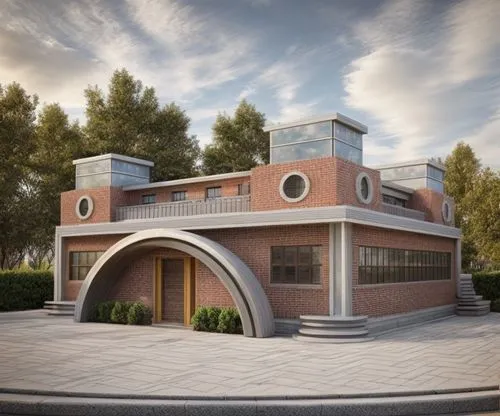 BRICK FACADE KINDERGARTEN,3d rendering,build by mirza golam pir,pizza oven,modern house,luxury home,model house,luxury property,cubic house,dunes house,modern architecture,render,luxury real estate,cl