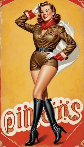 A captivating vintage-inspired book cover illustration, featuring a confident and alluring 1940s pin-up fly girl exuding unparalleled elegance and charm. She wears a striking tight-fitting tigt and sh