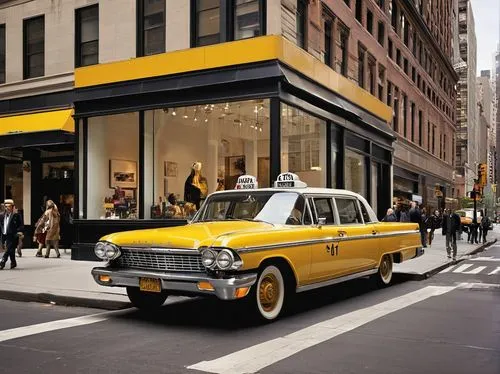 new york taxi,yellow taxi,wagoneer,mercedes benz limousine,taxi cab,mercedes-benz 280s,mercedes benz w123,mercedes-benz 600,t-model station wagon,mercedes-benz 220,mercedes benz w111,taxis,mercedes 500k,yellow car,taxicab,fiat 130 berlina,ektachrome,declasse,5th avenue,cabbies,Illustration,Realistic Fantasy,Realistic Fantasy 10