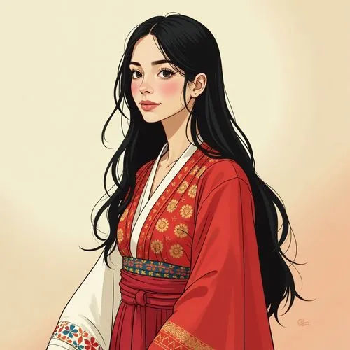 chuseok,hanfu,hanbok,sanxia,hansung,oriental girl,Illustration,Vector,Vector 03