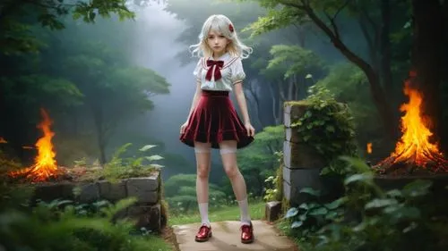 black forest,fantasy picture,fairy tale character,gretel,kupala,red shoes