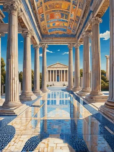 zappeion,greek temple,marble palace,vittoriano,peristyle,panathenaic,neoclassical,caesars palace,the parthenon,neoclassicism,doric columns,capitolium,parthenon,glyptothek,caesonia,caesar palace,palladian,janiculum,hellas,temple of diana,Conceptual Art,Daily,Daily 31