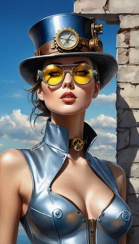 steampunk,aviator,policewoman,aviators,policewomen,radebaugh,bulletgirl,brakewoman,retro woman,aviatrix,rocketeer,dazzler,retro girl,retro women,shadaloo,ilsa,woman fire fighter,bombshells,cyclops,surveillante,Conceptual Art,Graffiti Art,Graffiti Art 09