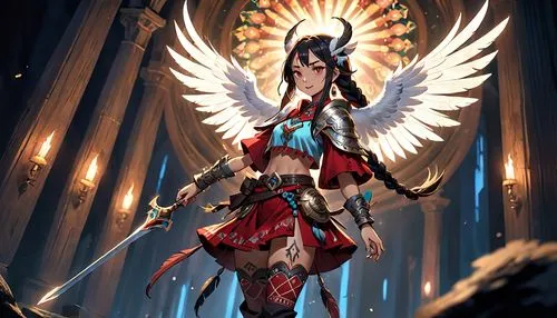 fire angel,archangel,seraph,angel of death,the archangel,seraphim,Anime,Anime,Cartoon