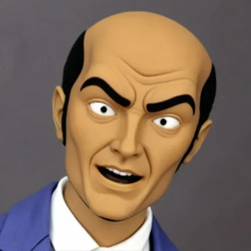  head for male 1/6th scale doll,a person wearing an evil face with very big eyes,kashkari,varco,lupini,rezko,vladislaus,cartoon doctor