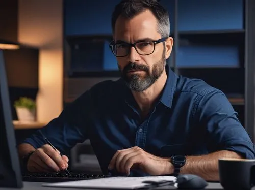 man with a computer,blur office background,inntrepreneur,male poses for drawing,tax consultant,computer business,reading glasses,office worker,empleados,cios,administrator,reincorporate,accountant,night administrator,establishing a business,computer addiction,diligent,digital marketing,jemaine,financial advisor,Illustration,Vector,Vector 09