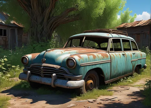 rust truck,ford anglia,station wagon-station wagon,rusty cars,volvo amazon,old vehicle,salvage yard,scrapped car,retro vehicle,old car,old abandoned car,abandoned car,junk yard,antique car,farmstead,vintage vehicle,old cars,hudson hornet,the old van,rustic,Art,Artistic Painting,Artistic Painting 03