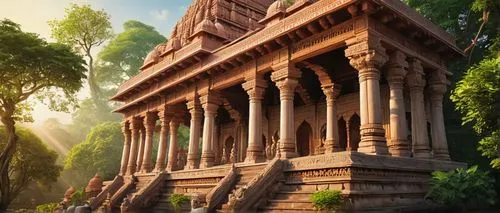 chhatri,khajuraho,artemis temple,indian temple,mandir,bodhgaya,vimana,mahavihara,jain temple,ancient house,chhatrapati,banteay,bhubaneshwar,gopuram,house with caryatids,asian architecture,vrindavana,mehrauli,chhatra,vrindavan,Conceptual Art,Fantasy,Fantasy 27