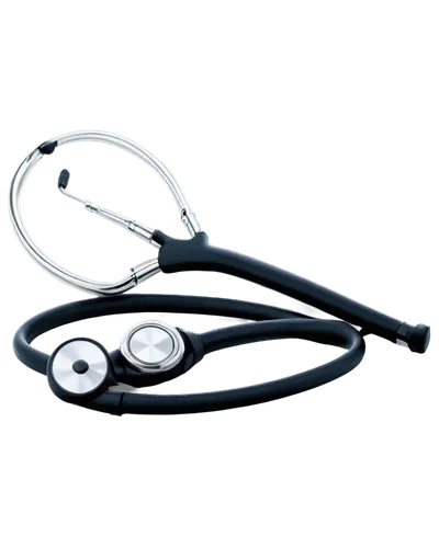 Stethoscope, heartbeat sound wave, medical equipment, silver metal, rounded shape, black grip, detailed texture, shiny surface, soft lighting, close-up shot, 3/4 composition, warm color tone, realisti