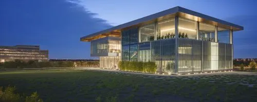 modern office building design,ตั้งอยู่ที่ USA , เวลากลางคืน,glass facade,macewan,cubic house,cube house,modern architecture,penthouses,schulich,uoit,glass building,snohetta,phototherapeutics,clareview