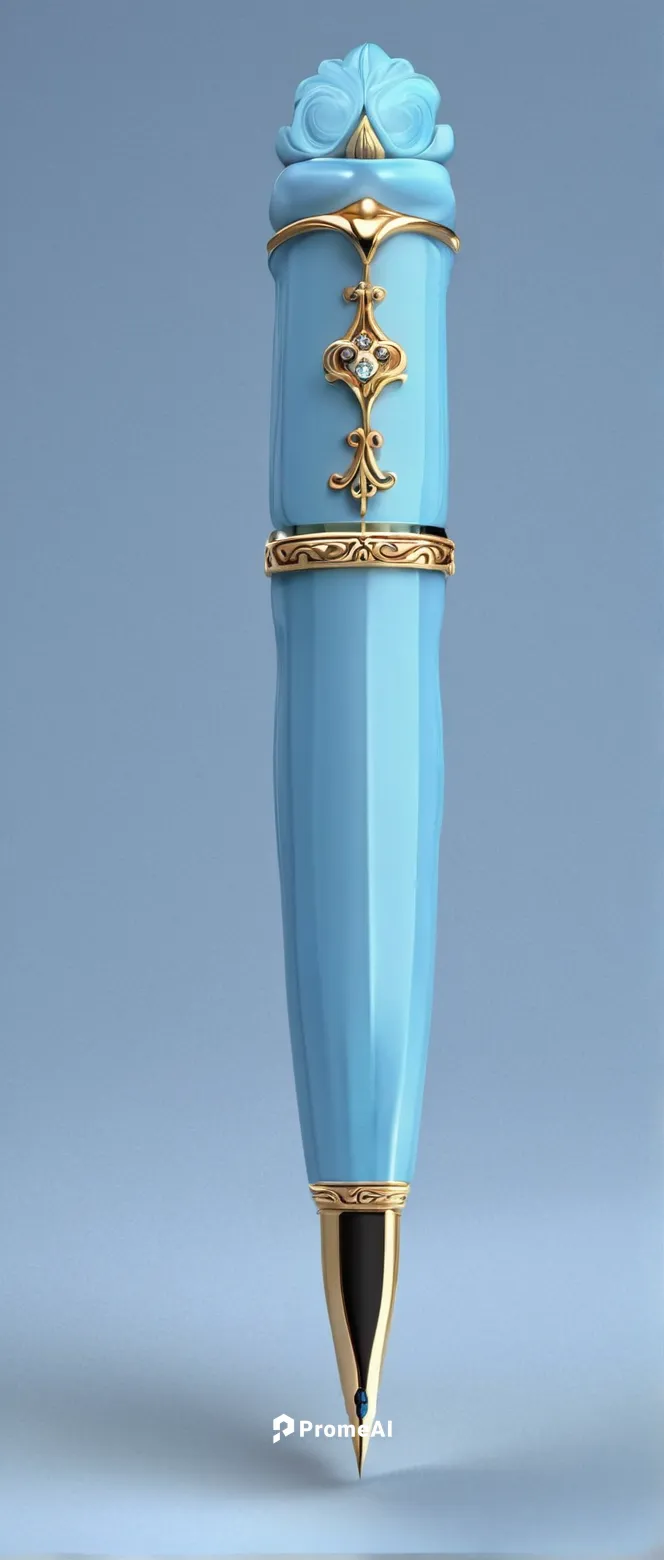 Visconti Rembrandt Fountain Pen - Blue Fog,perfume bottle,3d model,writing instrument accessory,decorative nutcracker,sand timer,medieval hourglass,urn,pencil sharpener,cinema 4d,poison bottle,beautif