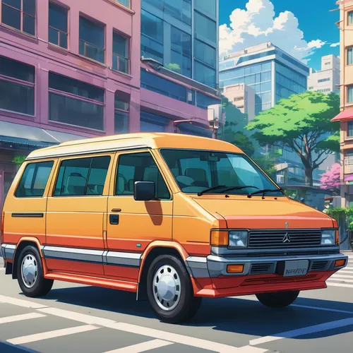 toyota liteace,toyota hiace,nissan caravan,vanagon,chevrolet astro,toyota masterace,ford aerostar,van,mitsubishi delica,travel van,toyota previa,suzuki wagon r,honda concerto,compact van,the old van,nissan cube,retro vehicle,nissan serena,isuzu,microvan,Illustration,Japanese style,Japanese Style 03