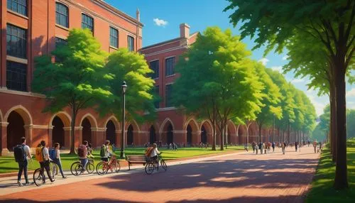 riding school,equestrian center,schoolyard,red brick,red bricks,auraria,cwru,redbrick,clannad,uiuc,usc,street scene,harvard,dormitory,gainesway,spui,dorms,greenbriar,gallaudet university,hoboken condos for sale,Illustration,Abstract Fantasy,Abstract Fantasy 22