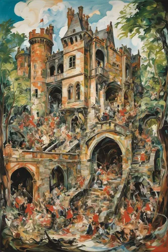 ruins,the ruins of the palace,warsaw uprising,ruin,bochum-dahlhausen,eulenspiegel,baroque,demolition,fontainebleau,creux du van,braque du bourbonnais,heidelberger schloss,tervuren,destroyed area,fire damage,inferno,destroyed city,dresden,rococo,debris,Conceptual Art,Oil color,Oil Color 18