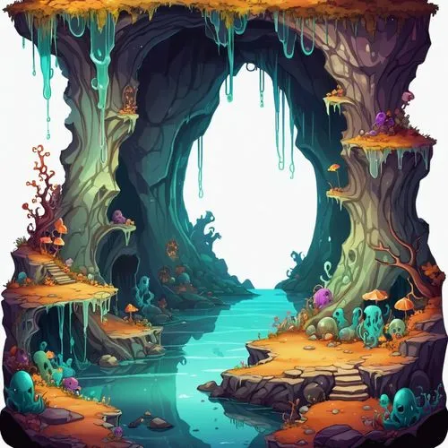 caverns,cave on the water,sea caves,cavern,blue caves,the blue caves,Illustration,Abstract Fantasy,Abstract Fantasy 11