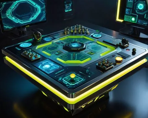 playfield,board game,flightdeck,circuit board,sound table,battlezone,Conceptual Art,Sci-Fi,Sci-Fi 04