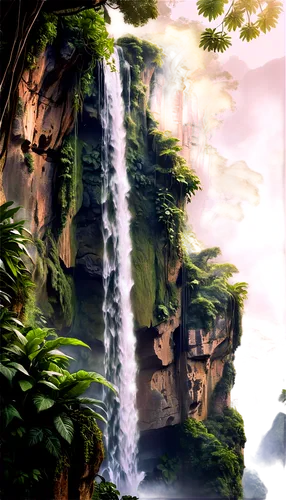 waterfall,waterfalls,brown waterfall,rainforest,water fall,green waterfall,ash falls,rivendell,rainforests,water falls,shaoming,karst landscape,skylands,rain forest,landscape background,nature background,world digital painting,falls,waterval,nectan,Conceptual Art,Fantasy,Fantasy 23