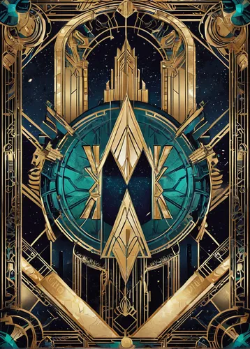 Explore a post-apocalyptic setting where Chris is a survivor trying to rebuild society amidst chaos and destruction.,gold art deco border,art deco ornament,argus,kaleidoscope,kaleidoscope art,art nouv