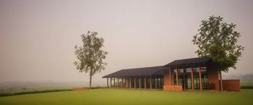 zumthor,render,sketchup,3d rendering,foggy landscape,crematorium,renders,3d render,passivhaus,metasequoia,adjaye,clubhouses,corten steel,greenhut,vipassana,forest chapel,feng shui golf course,morning mist,golf course background,teahouse,Photography,General,Cinematic