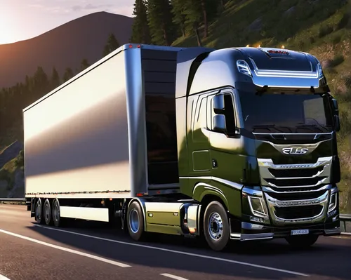 semitrailer,freight transport,long cargo truck,big rig,drawbar,commercial vehicle,semi,tractor trailer,18-wheeler,trucker,volkswagen crafter,lorry,large trucks,truck driver,trucking,daf,cadillac calais,truck,racing transporter,peterbilt,Art,Classical Oil Painting,Classical Oil Painting 05