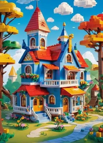 munchkinland,fairy tale castle,popeye village,toontown,fairy village,imaginationland,bakersville,dreamhouse,toonerville,crispy house,aurora village,bonnycastle,knight village,children's playhouse,treehouses,scandia gnomes,houses clipart,mushroom island,mcmansion,fairytale castle,Illustration,Paper based,Paper Based 22