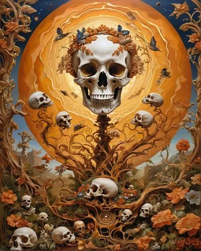 floral skull,samhain,hildebrandt,skulls and,skulls,deadheads,karchner,skull bones,memento mori,klarwein,calavera,death's head,gnosticism,fantasy art,rosicrucianism,deadhead,skull sculpture,oriental painting,mabon,superunknown,Photography,General,Realistic