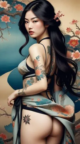 japanese art,oriental painting,hoshihananomia,oriental girl,geisha girl,geisha