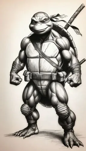 donatello,raph,trachemys,tmnt,tartman,raphael,Illustration,Black and White,Black and White 35