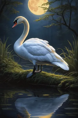 constellation swan,trumpeter swan,swan lake,swan boat,swan,white swan,tundra swan,swan on the lake,fujian white crane,whooping crane,trumpeter swans,mourning swan,trumpet of the swan,swans,the head of the swan,bird painting,egret,young swan,white heron,mute swan,Conceptual Art,Fantasy,Fantasy 28