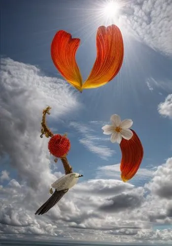 flying seeds,heart balloons,flying dandelions,flying heart,flower bird of paradise,flying seed,fairies aloft,kites balloons,bird of paradise,angel's trumpets,iceland poppy,falling flowers,paraglider,floaters,bird of paradise flower,parachuting,paraglide,tandem paragliding,kite surfing,parachutists,Realistic,Foods,None