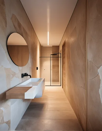 modern minimalist bathroom,luxury bathroom,shower bar,interior modern design,wall plaster,exposed concrete,corten steel,shower door,shower base,bathroom,natural stone,hallway space,concrete ceiling,washroom,contemporary decor,almond tiles,sandstone wall,stucco wall,interior design,ceramic tile,Photography,General,Realistic