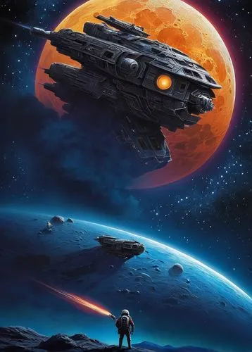 dreadnaught,sci fi,parsec,millennium falcon,sci fiction illustration,star ship,sci - fi,homeworld,space art,space ships,sulaco,valerian,nostromo,stonebraker,parsecs,millenium falcon,starship,space ship,battlestar,alien ship,Illustration,Realistic Fantasy,Realistic Fantasy 18