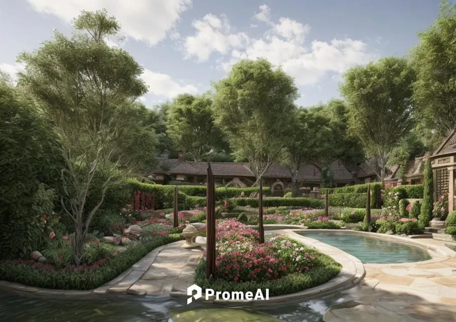 Hot Spring Hotel Environment Rendering,landscape designers sydney,landscape design sydney,garden design sydney,garden pond,hacienda,zen garden,indian canyon golf resort,nature garden,gardens,indian ca