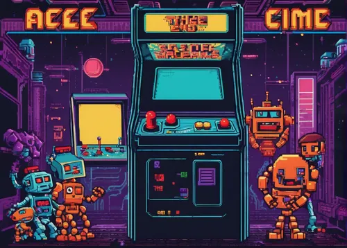 arcade,arcade game,arcade games,arcades,video game arcade cabinet,pac-man,retro background,space invaders,80s,acidic,nes,game art,80's design,computer game,ace,game room,game illustration,computer games,mech,retro,Unique,Pixel,Pixel 04