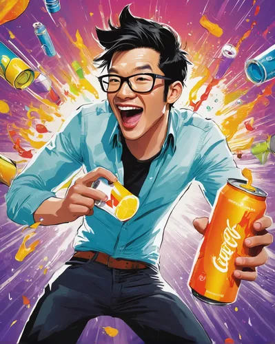 Compose a lighthearted jingle for a comical energy drink commercial.,fanta,orangina,coca,orange soft drink,orange drink,zebru,coca-cola light sango,cola,coca cola logo,vitamin c,lucozade,advertising f