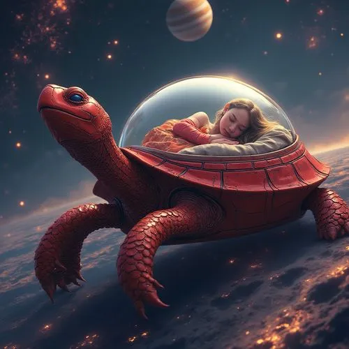 sleeping rose,land turtle,slumberland,sci fiction illustration,fantasy picture,the sleeping rose,Illustration,Japanese style,Japanese Style 05